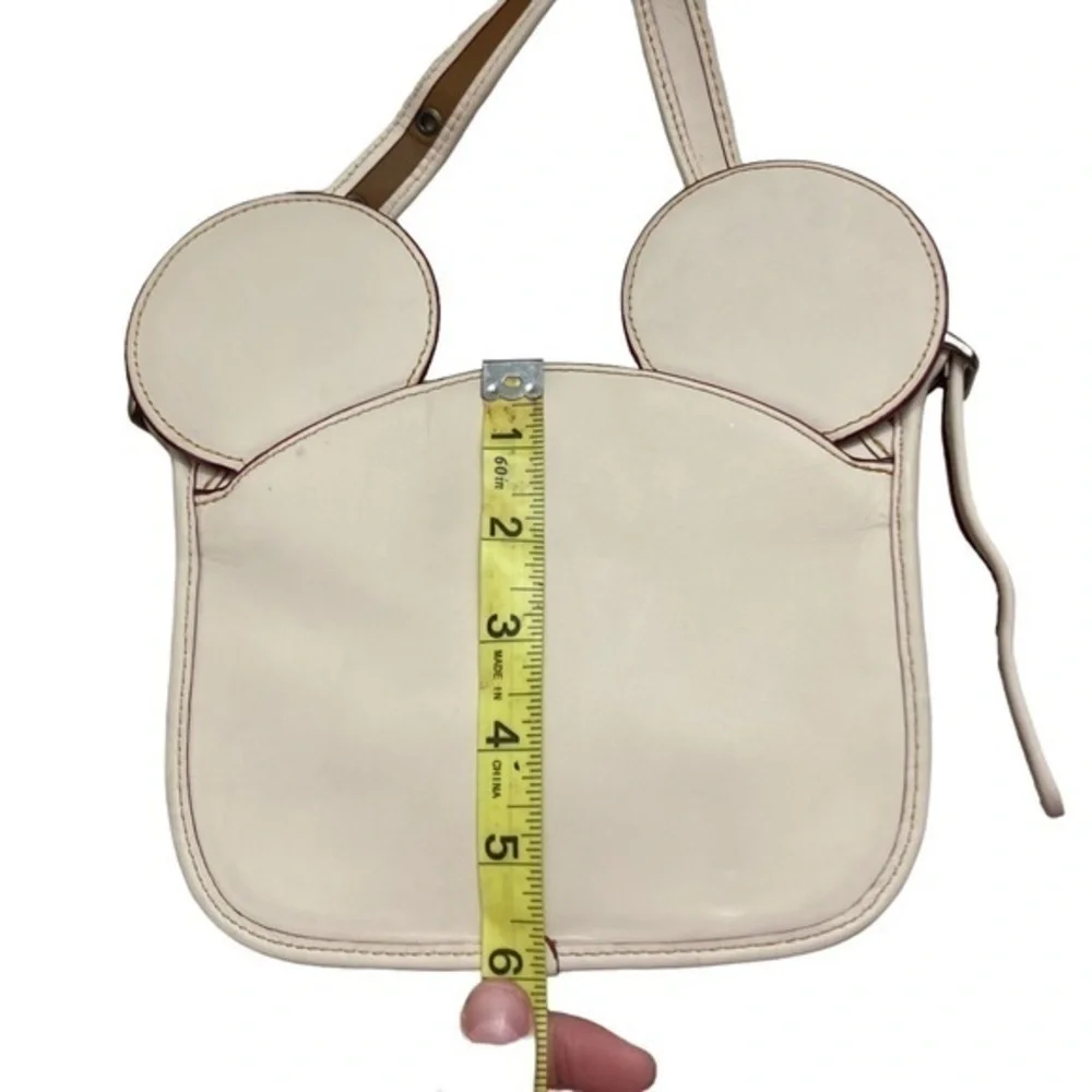 DISNEY X COACH Mickey Mouse Ears Patricia Leather Saddle Crossbody Bag RARE